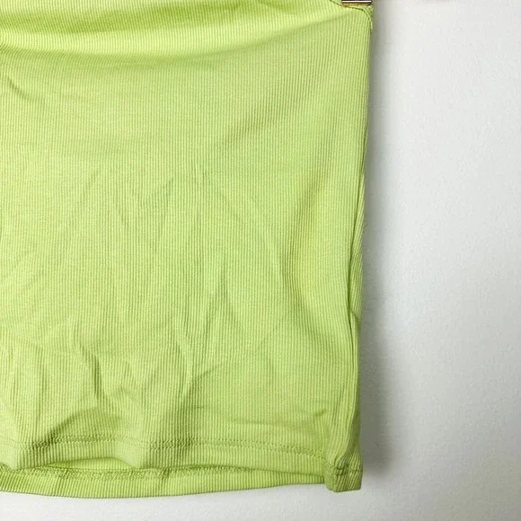 Madewell NWT Sweet Honeydew Brightside Rib Halter Tank Top Size Medium - Picture 4 of 9